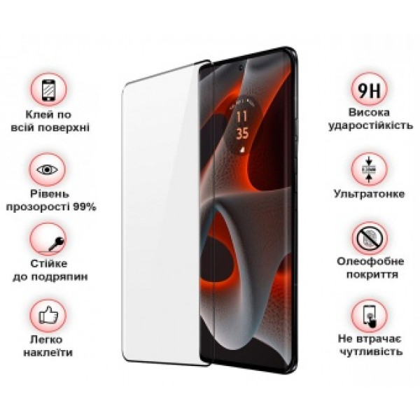 Фото - Защитное стекло для смартфона BeCover EDGE for Motorola Edge 50 Pro Black (712346)