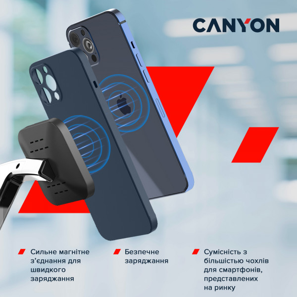 Фото - Беспроводное зарядное устройство Canyon WS-404 QI 4 in 1 15W Type-C Black (CNS-WCS404)
