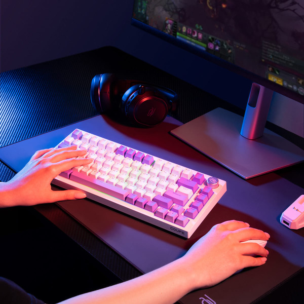 Фото - Клавиатура беспроводная игровая Proove Gaming Coupe (Ukraine Layout) white/purple (WKCP00022404)