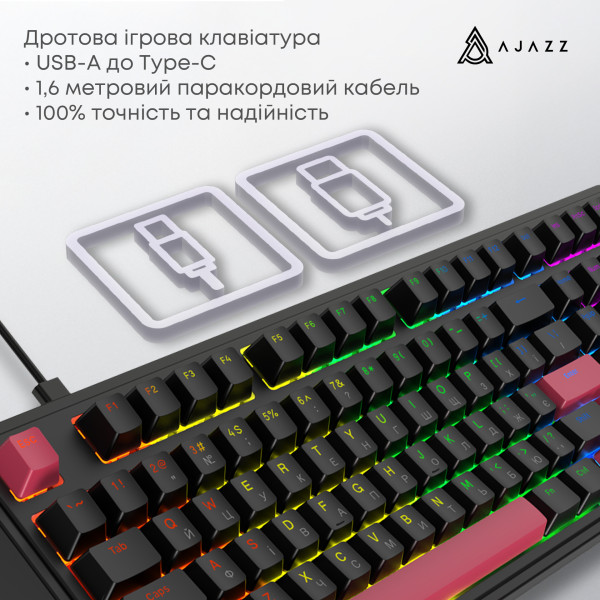 Фото - Клавиатура проводная игровая Ajazz AK980 Red switches Black Red (AK980-R-BR)