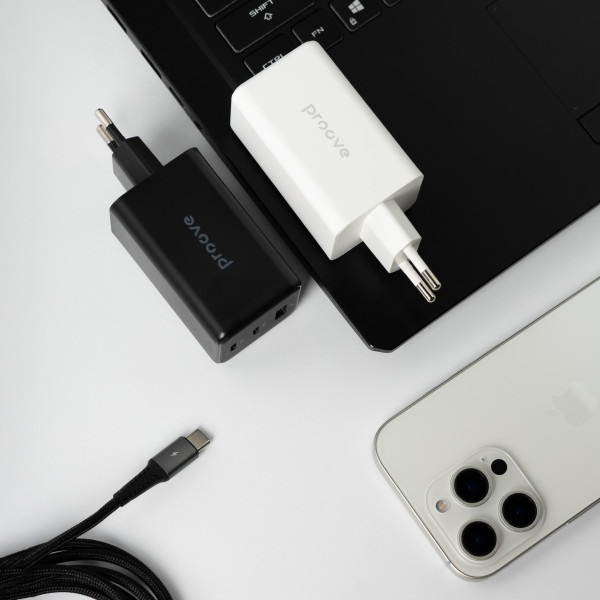 Фото - Сетевое зарядное устройство Proove Pocket GaN 65W (2Type-C + USB) Black (WCPG65121201)