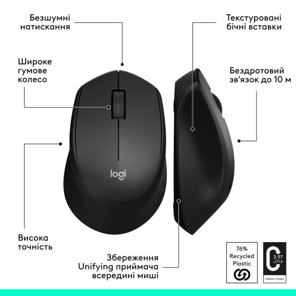 Фото - Мышь беспроводная Logitech M330 Silent Plus Black (910-004909)