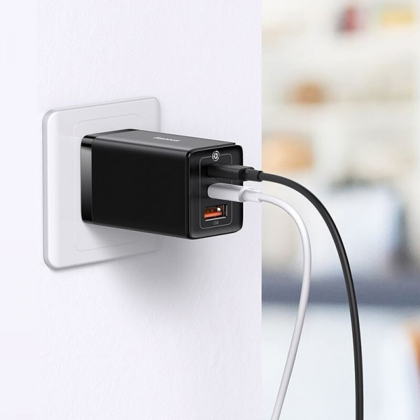 Фото - Сетевое зарядное устройство Baseus 65W GaN5 Pro 2C+U (CCGP120201) Black