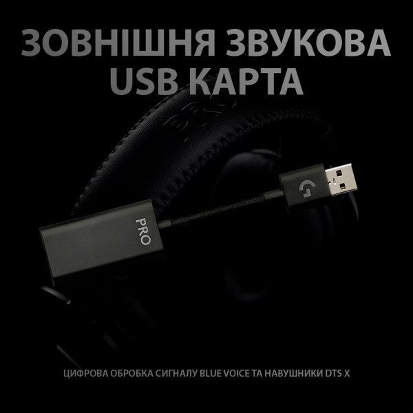 Фото - Уценка - Гарнитура проводная игровая Logitech G PRO X Gaming Headset Black USB Stand (991-000358)