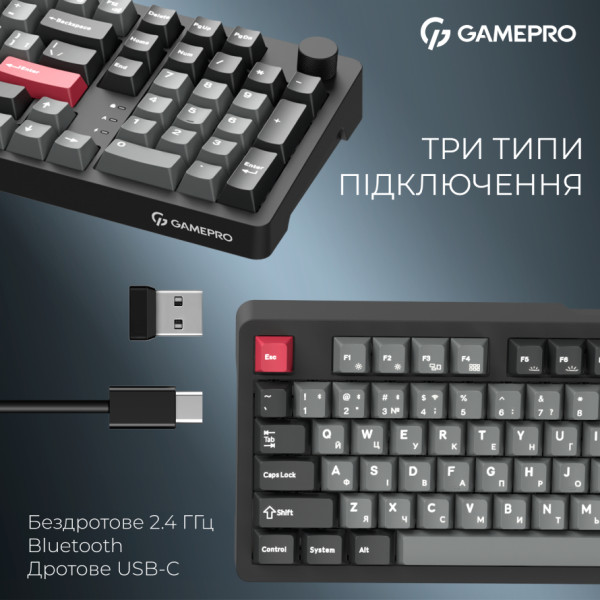 Фото - Клавиатура беспроводная игровая GamePro Asgard Drakkar Keychron Super Black (MK305BK)