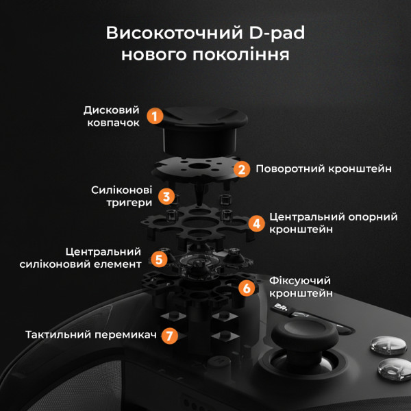 Фото - Геймпад Ajazz 2.4G/BT/USB (Switch/PC/iOS/Android) RGB Black (GP100-B)