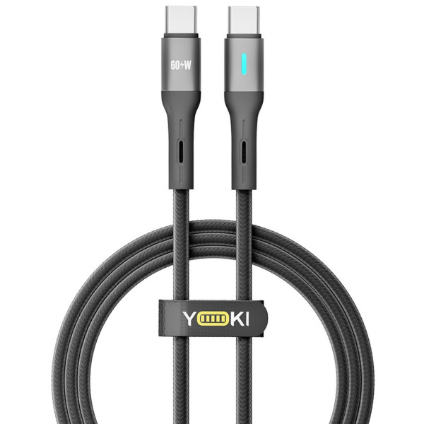 Фото - Кабель синхронизации данных YOKI LED Type-C to Type-C 60W 1.2m Black (YK-LE17)