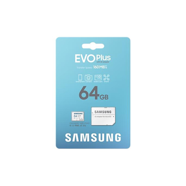 Фото - Карта памяти Samsung MICRO SDXC EVO+ 64GB V10 W/A (MB-MC64SA/EU)