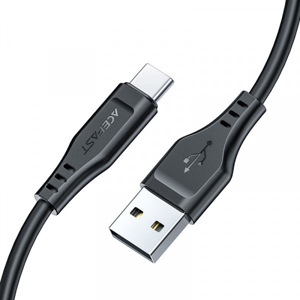 Фото - Кабель синхронизации данных AceFast USB 2.0 USB-A to USB-C, 1,2 м, 3.0A, TPE C3-04 Black (6974316280866)