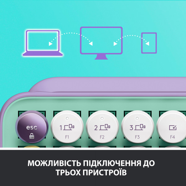 Фото - Клавиатура беспроводная Logitech POP Keys Wireless Mechanical Keyboard With Emoji Keys Daydream Mint (920-010736)