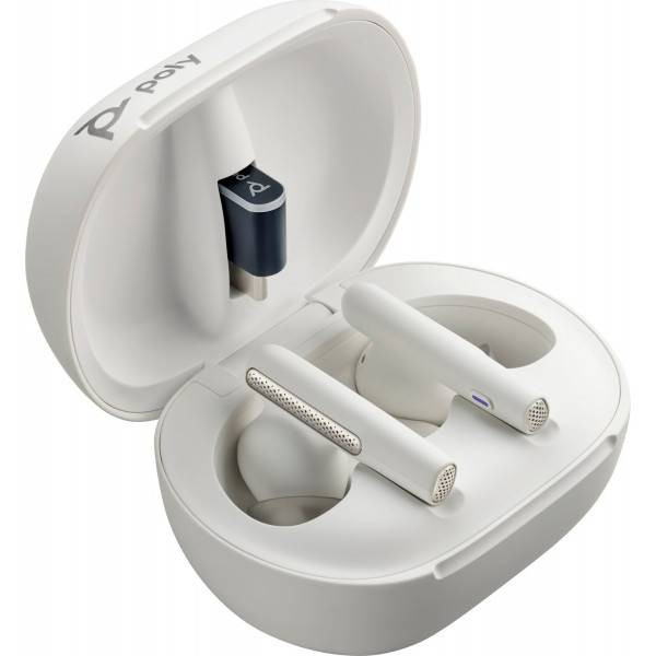 Фото - Наушники вкладыши беспроводные TWS Poly Voyager Free 60+ Earbuds + BT700A + TSCHC White (7Y8G5AA)
