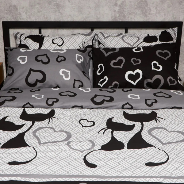 Фото - Комплект постельного белья Moon&Star Бязь Gold Люкс Feline Romance 143х210х2 (MS-820009231)