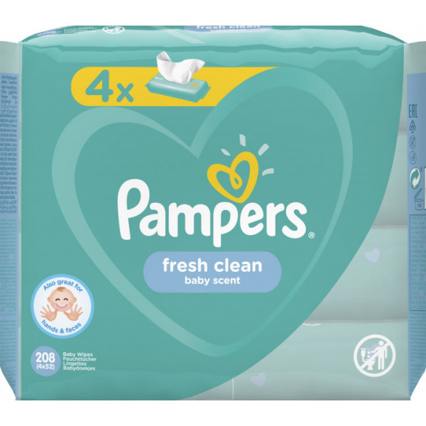 Фото - Салфетки влажные для детей Pampers Fresh Clean 208 шт. (8001841077949)