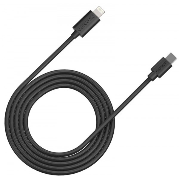 Фото - Кабель синхронизации данных Canyon Type C to lightning 2 м Black (CNE-CFI12B)