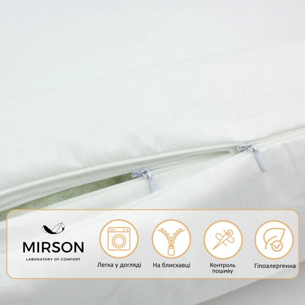 Фото - Подушка валик MirSon №8500 Naturale Line 11-2107 White 50% Memory 60х20 см (2200006341314)