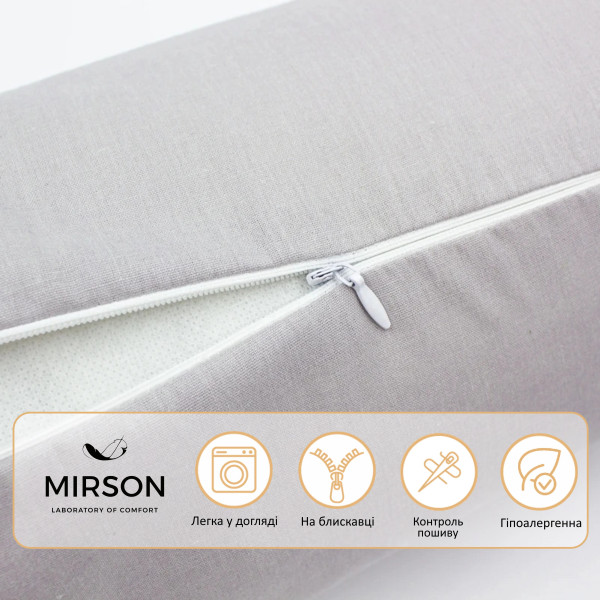 Фото - Подушка валик MirSon №8106 Naturale Line 16-5703 Light Gray EcoSilk 100х16 см (2200006247807)