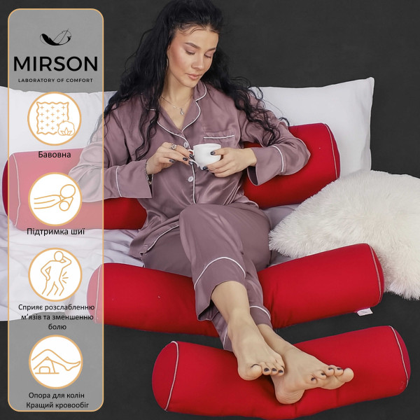 Фото - Подушка валик MirSon №8120 Naturale Line 19-1655 Edmonda EcoSilk 70х20 см (2200006248637)