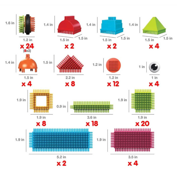 Фото - Пластиковый конструктор Picasso Tiles HEDGEHOG BUILDING BLOCKS SET 112 деталей (22631)