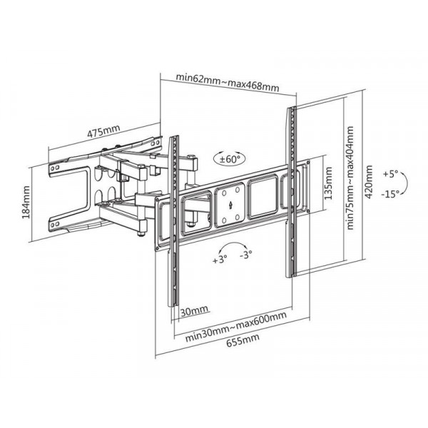 Фото - Крепление для телевизора SATELIT 39-80PIVOT600A