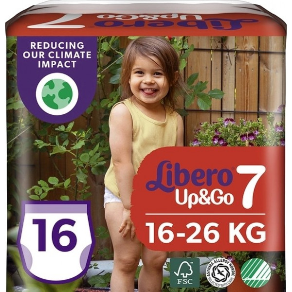 Фото - Одноразовые подгузники-трусики Libero Up&Go 7 (16-26 кг), 16 шт. (8239)