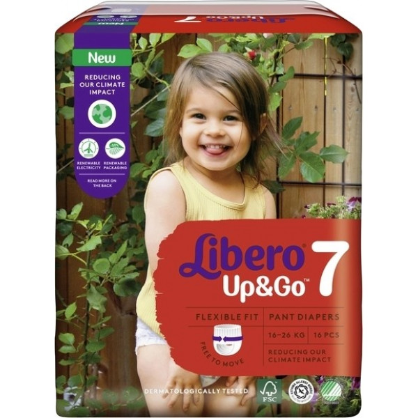 Фото - Одноразовые подгузники-трусики Libero Up&Go 7 (16-26 кг), 16 шт. (8239)