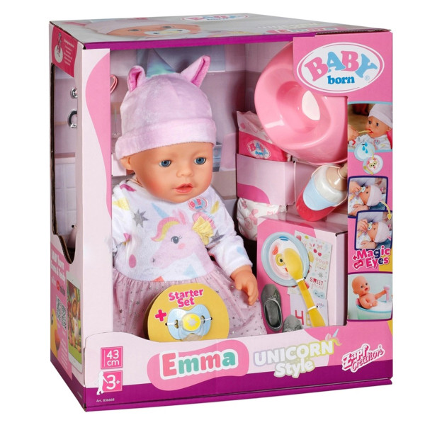 Фото - Пупс классический Baby Born ЭММА-ЕДИНОРОГ 43 см (836668)