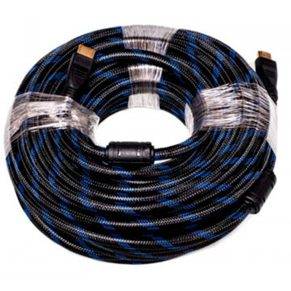 Фото - Кабель HDMI PowerPlant HDMI-HDMI v1.4 25m Nylon Double Ferrites Black (KD00AS1208)