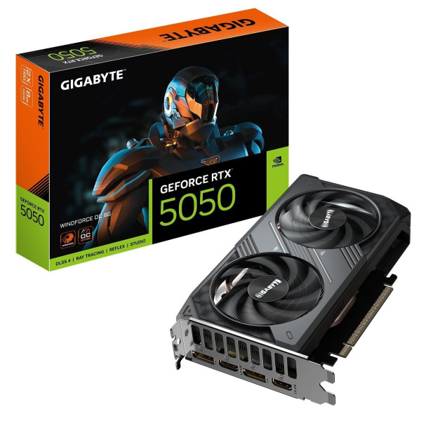 Фото - Видеокарта Gigabyte GF RTX 5050 8GB GDDR6 WindForce OC (GV-N5050WF2OC-8GD)