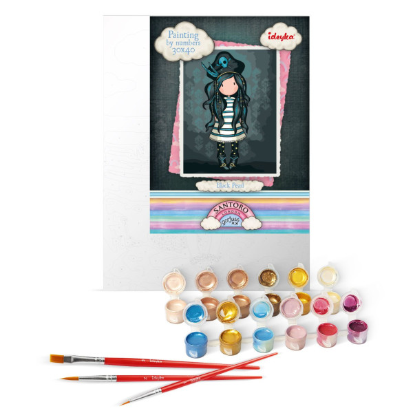 Фото - Картина по номерам Ideyka Black Pearl Santoro Gorjuss Collection 30х40 см (KHO8679)