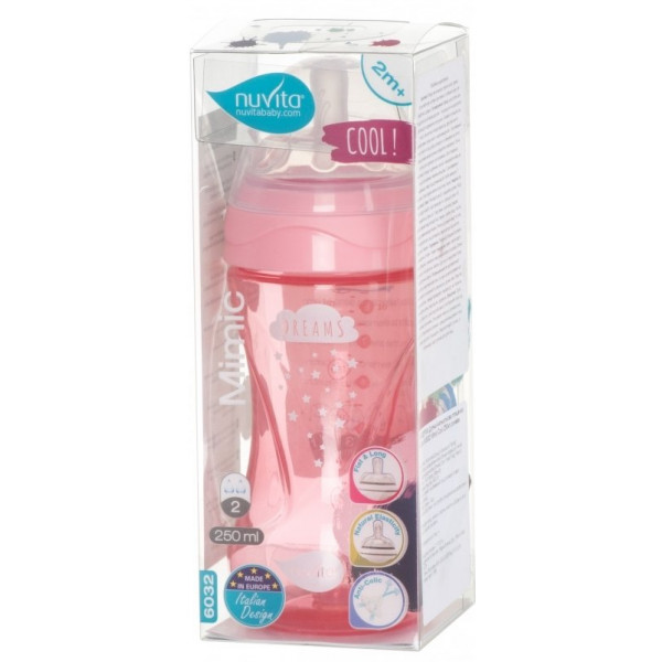 Фото - Уценка - Бутылочка для кормления Nuvita Антиколиковая Mimic Cool 250 мл Pink (NV6032PINK)