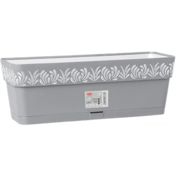 Фото - Вазон Stefanplast OPERA Gaia 50x18x17 см серый/белый 88801