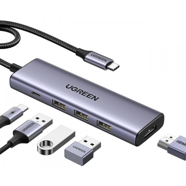 Фото - Хаб USB UGREEN USB3.1 Type-C HDMI 60Hz/3xUSB-А 3.0/Type-C/PD 100W 5-in-1 CM511 (15597) Фото - Хаб USB UGREEN USB3.1 Type-C HDMI 60Hz/3xUSB-А 3.0/Type-C/PD 100W 5-in-1 CM511 (15597)