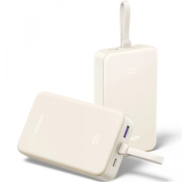 Фото - Батарея мобильная UGREEN 20000mAh 20W PD3.0/QC3.0, USB-A,USB-С IN/OUT, with build Type-C cable PB505 Powder (35340)