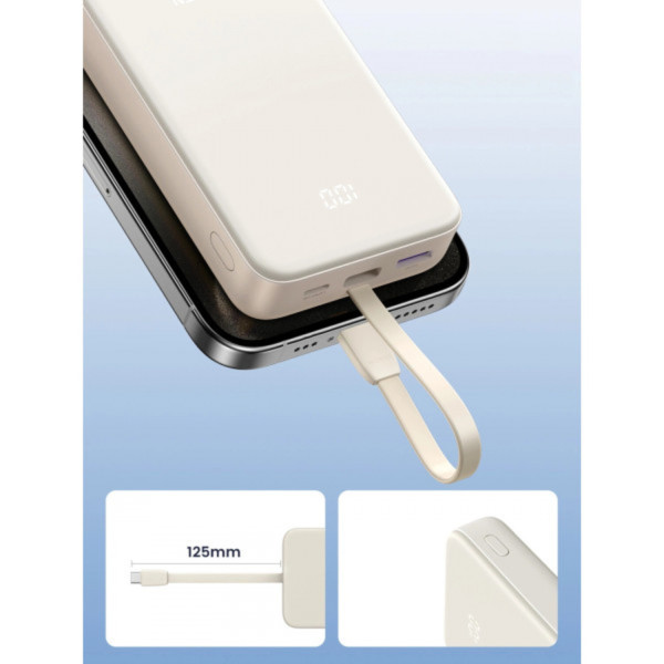 Фото - Батарея мобильная UGREEN 20000mAh 20W PD3.0/QC3.0, USB-A,USB-С IN/OUT, with build Type-C cable PB505 Powder (35340)
