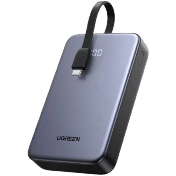 Фото - Батарея мобильная UGREEN 20000mAh 20W PD3.0/QC3.0, USB-A,USB-С IN/OUT, with build Type-C cable PB505 Gray (45762)