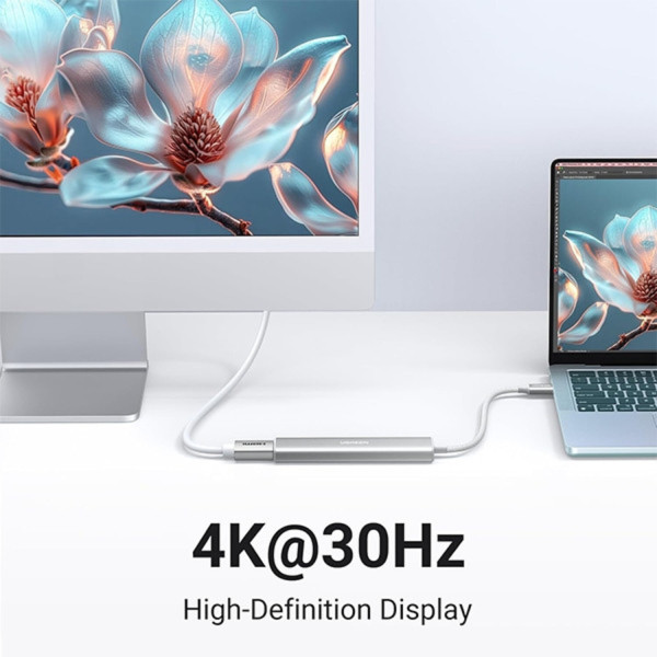 Фото - Хаб USB UGREEN SB3.0 Type-C HDMI/3xUSB3.0/Type-C/PD 100W CM478 5in1 (35580)