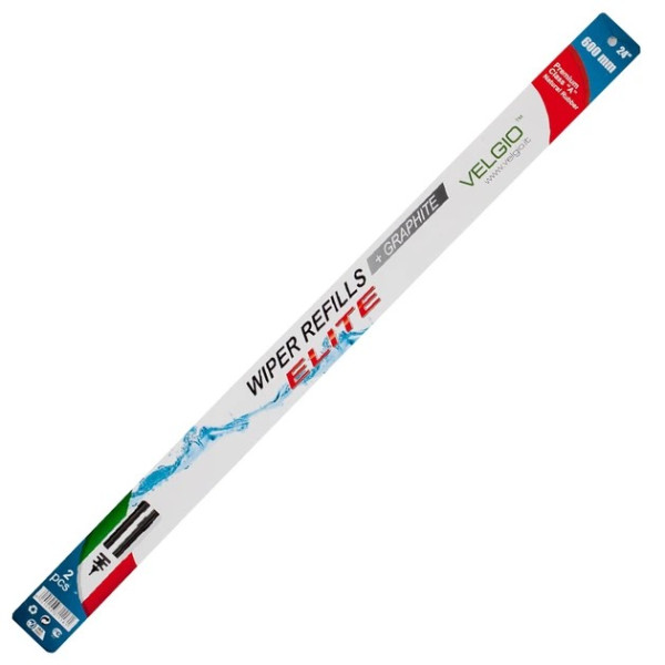Фото - Сменная резинка для щетки стеклоочистителя Velgio Elit 24/600 мм с металлическими направляющими (89600)