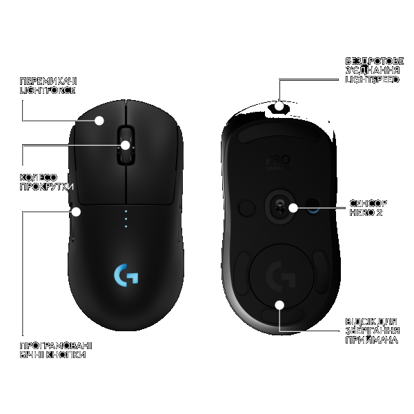 Мышь беспроводная игровая Logitech G PRO 2 LightSpeed Wireless Gaming ...