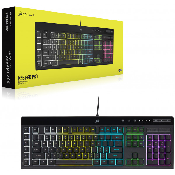 Фото - Клавиатура проводная игровая Corsair K55 RGB Pro Black (CH-9226765) USB