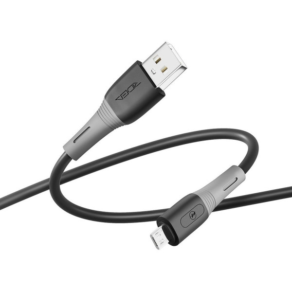 Фото - Кабель синхронизации данных Ridea SiliconePro Micro 3A Black (RC-SI35)