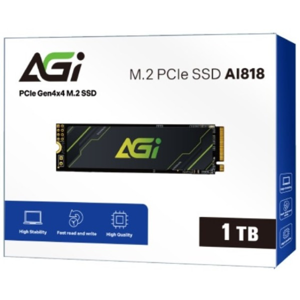 Фото - SSD-накопитель внутренний AGI 1Tb AI818 M.2 2280 PCIe Gen 4x4 NVMe 1.4 QLC, Retail (AGI1T0G43AI818-CB)