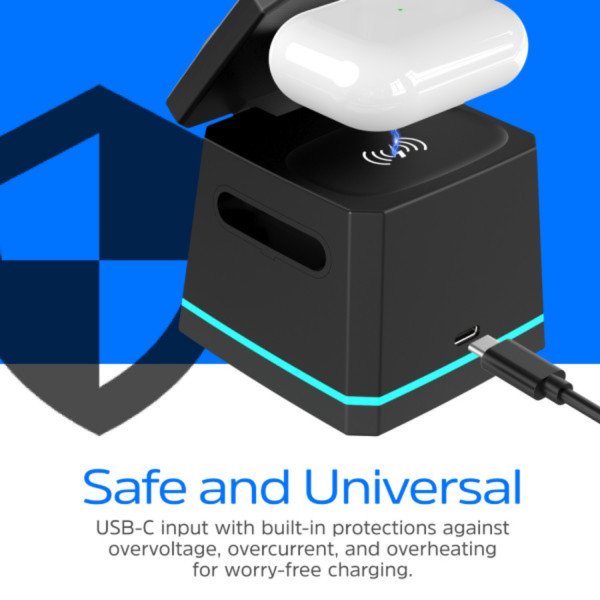 Фото - Беспроводное зарядное устройство Energizer 15W 3-in-1 Magnetic Wireless Fast Charger Black (WCP307)