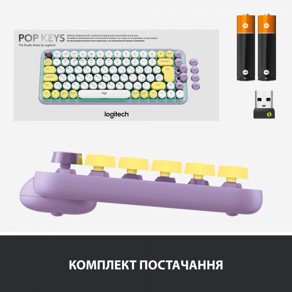 Фото - Клавиатура беспроводная Logitech POP Keys Wireless Mechanical Keyboard With Emoji Keys Daydream Mint (920-010736)