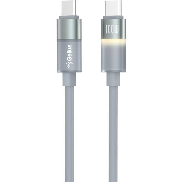Фото - Кабель синхронизации данных Gelius MoonLine GP-UCN014 Type-C to Type-C 1,2m 100W Gray (101149)