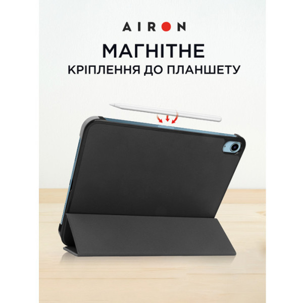 Фото - Чехол для планшета AIRON Premium for iPad 11 (A16) 2025/10.9 2022, 2024 с защитной пленкой и салфеткой Black (12302)
