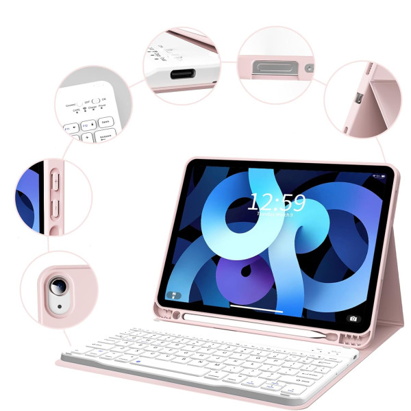 Фото - Чехол-клавиатура для планшета BeCover for Apple iPad Air (4/5) 2020/2022 10.9"" Pink (711147)