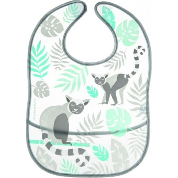 Фото - Нагрудник пластиковый Canpol babies с карманом Jungle серый (9/238_grey)