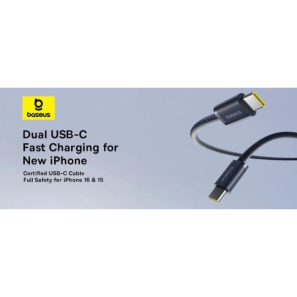 Фото - Кабель синхронизации данных Baseus Type-C/Type-C 100W 2m Black (P10381400121-01)