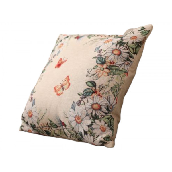 Фото - Подушка декоративная Прованс Alicia бабочки и цветы 45х45 см (021823)