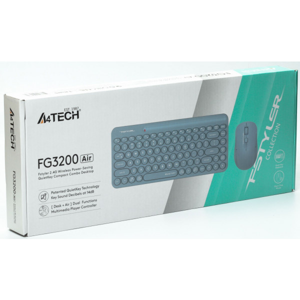 Фото - Клавиатура+мышь беспроводная A4tech Fstyler FG3200 Air Blue